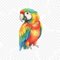 Exotic Tropical Parrot Watercolor Clip Art