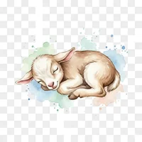 Sleeping Baby Goat Clipart