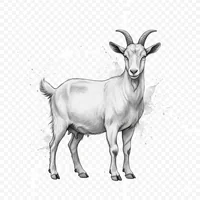 Elegant Standing Goat Clipart