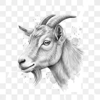 Detailed Goat Head Profile Clipart