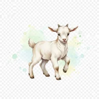 Playful Kid Goat Realistic Watercolor Clipart