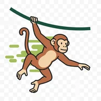 Monkey Clip Art - Swinging Motion