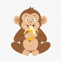 Monkey Clip Art - Eating Banana