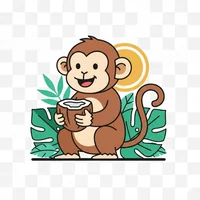 Monkey Clip Art - Holding Coconut