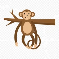 Monkey Hanging Branch