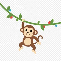 Monkey Swinging on Vine