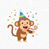 Monkey with Party Hat