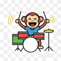 Monkey Playing Drum