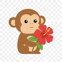 Monkey with Flower