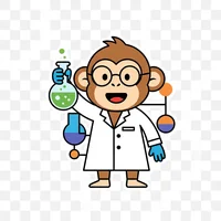 Monkey Scientist with Beaker