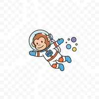 Monkey Astronaut in Space