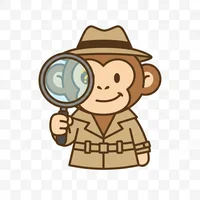 Monkey Detective with Magnifying Glass