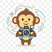 Monkey Photographer with Camera
