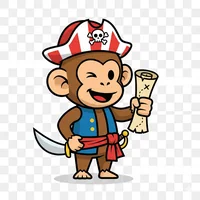 Monkey Pirate with Treasure Map