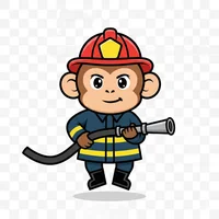 Monkey Firefighter with Hose