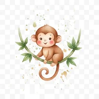 Playful Baby Monkey Hanging