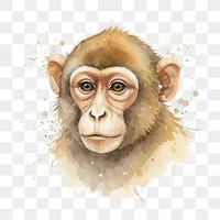 Thoughtful Monkey Face Portrait