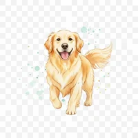Playful Golden Retriever Clip Art