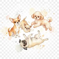 Small Dog Breed Assortment Clip Art