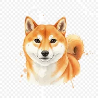 Alert Shiba Inu Portrait Clip Art