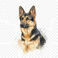 Watchful German Shepherd Clip Art