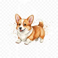 Cute Corgi Running Clip Art