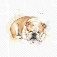 Peaceful Bulldog Nap Clip Art