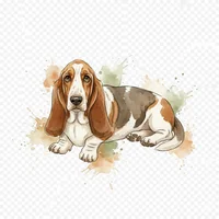 Relaxed Basset Hound Clip Art