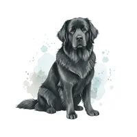Gentle Newfoundland Dog Clip Art