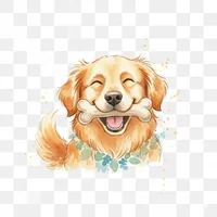Happy Dog with Favorite Bone