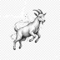 Black and White Goat Clipart